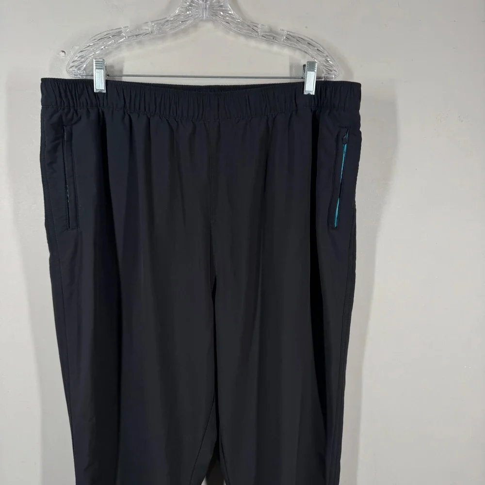 Peter Millar Crown Sport Mens XLT Black Turquoise Active Track Pants MS18EB29BT